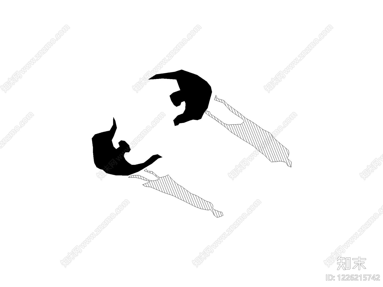 现代,极简剪影图库CAD图纸