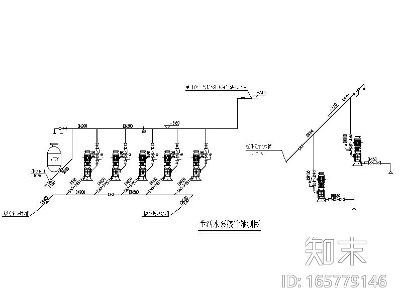 给水泵房大样图CADcad施工图下载【ID:165779146】