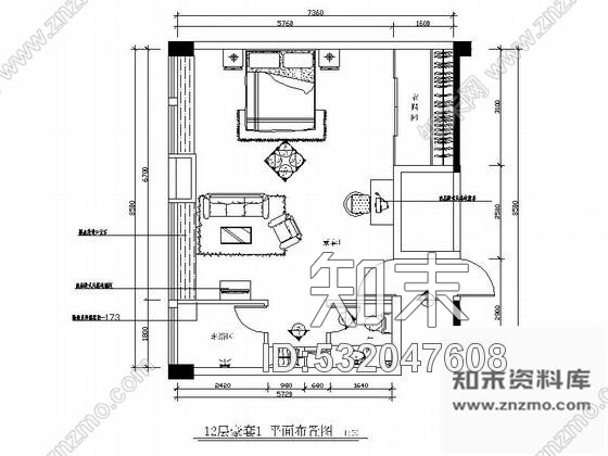 施工图酒店现代客房室内装修图cad施工图下载【ID:532047608】