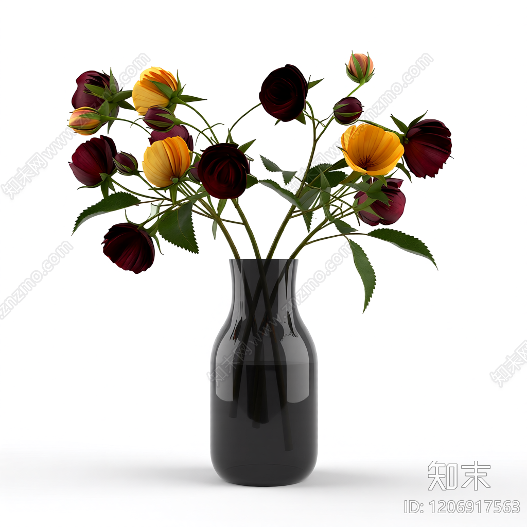 花瓶插花装饰3D模型下载【ID:1206917563】