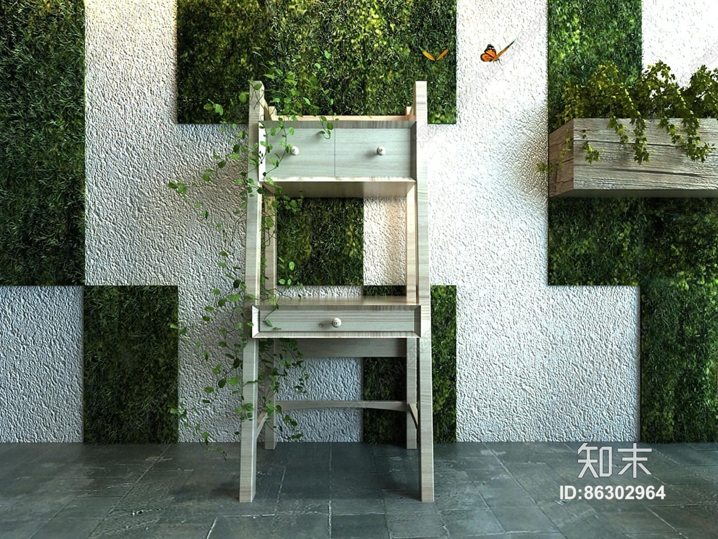 带抽屉的花架3D模型下载【ID:86302964】