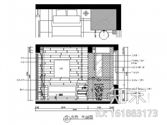 [江西]亚太银奖现代两居室施工图（含实景）cad施工图下载【ID:161883173】