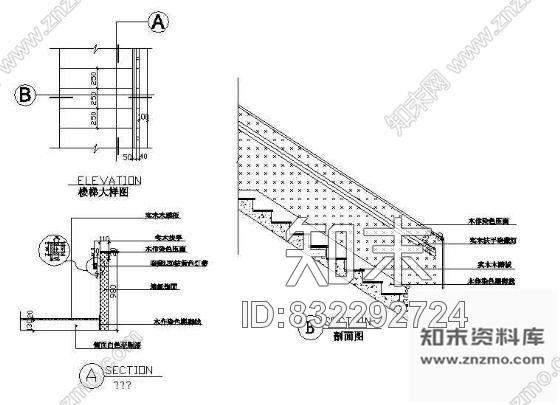 图块/节点楼梯详图cad施工图下载【ID:832292724】