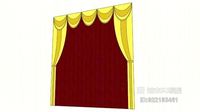 教堂大厅和礼堂剧院窗帘SU模型下载【ID:922183461】