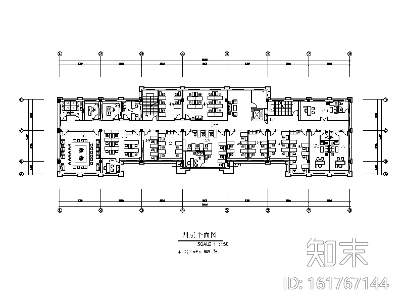 某公寓式办公楼设计CAD施工图施工图下载【ID:161767144】