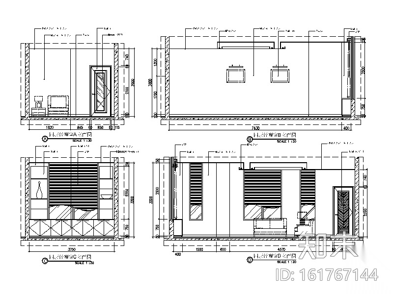 某公寓式办公楼设计CAD施工图cad施工图下载【ID:161767144】