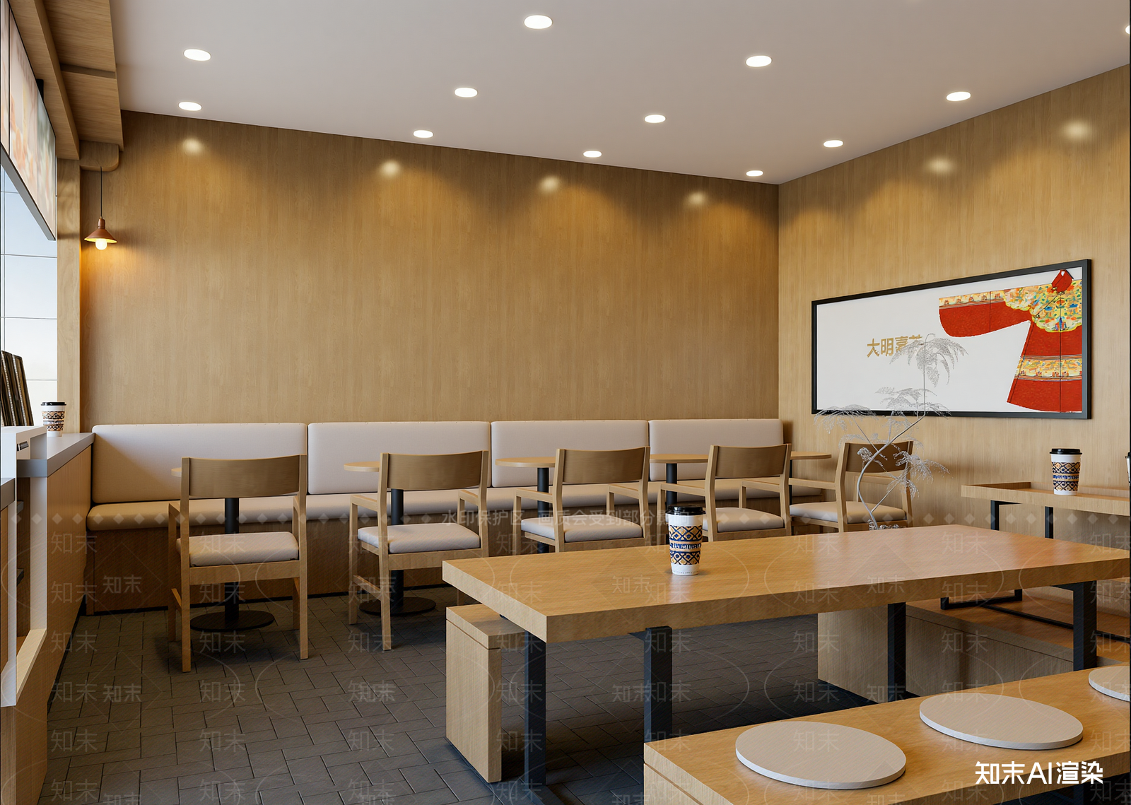 新中式咖啡厅3D模型下载【ID:1214426241】