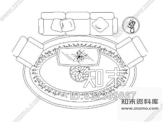 图块/节点客厅沙发平面图块集施工图下载【ID:832309867】