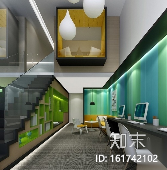 [贵州]精品LOFT办公样板间室内装饰设计CAD图（含效果）施工图下载【ID:161742102】