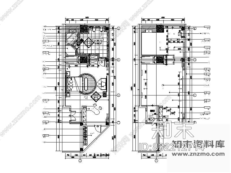 图块/节点高级套房平面图cad施工图下载【ID:832212714】