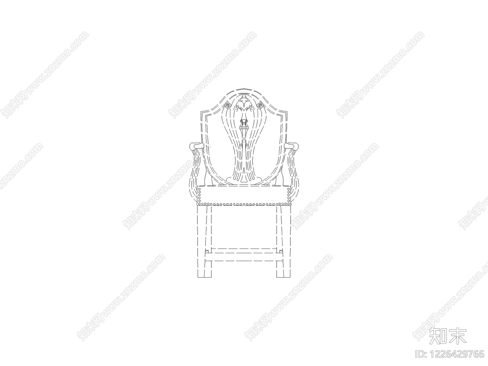 椅子cad施工图下载【ID:1226429766】