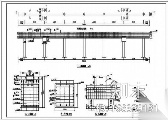 广东某35米跨龙门吊轨道工程结构图cad施工图下载【ID:168339131】