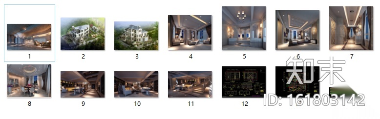 全套居住主题别墅CAD设计施工图（含效果图）cad施工图下载【ID:161803142】