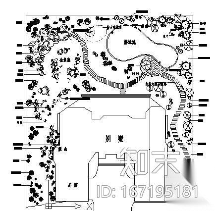 广东别墅绿化景观平面图cad施工图下载【ID:167195181】