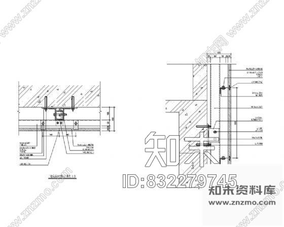 图块/节点石材干挂剖面详图cad施工图下载【ID:832279745】