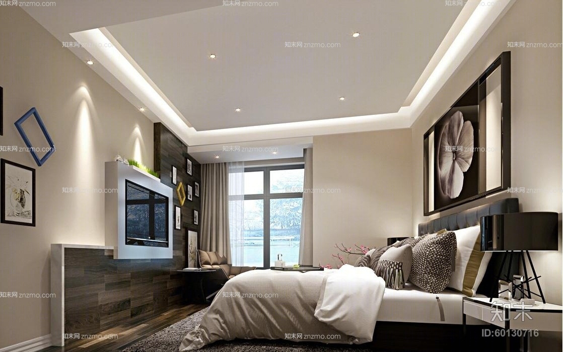 现代黑色台灯3D模型下载【ID:60130716】