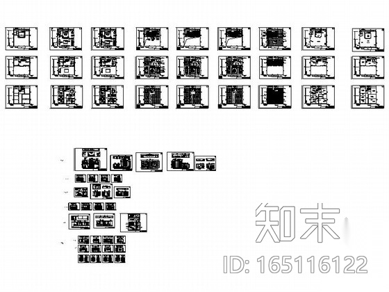 [北京]中高档居住社区现代售楼中心施工图cad施工图下载【ID:165116122】