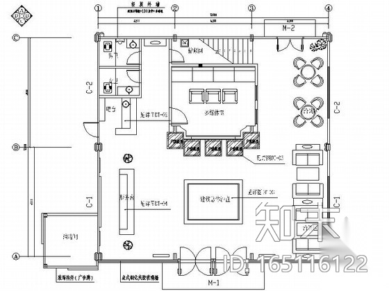 [北京]中高档居住社区现代售楼中心施工图cad施工图下载【ID:165116122】