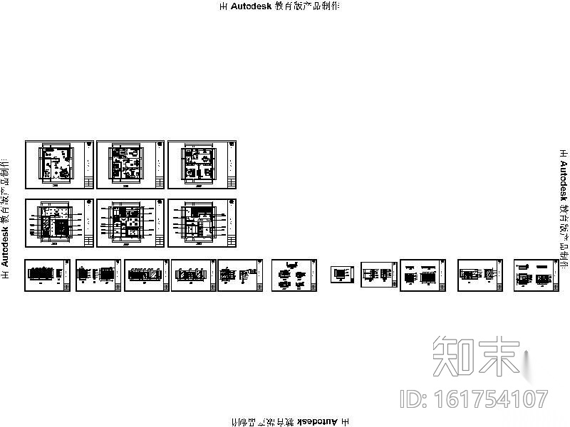 某家庭展览专卖装修施工图cad施工图下载【ID:161754107】