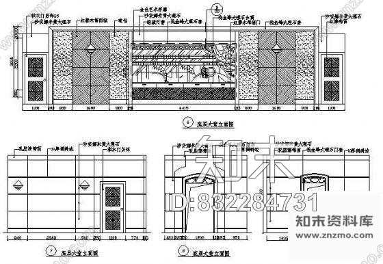 图块/节点大堂立面图2cad施工图下载【ID:832284731】