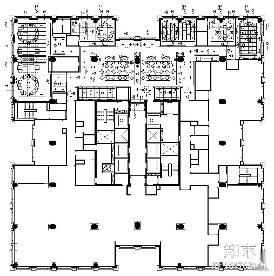 现代简约风格大型中餐厅内部装修全套施工图施工图下载【ID:161762144】