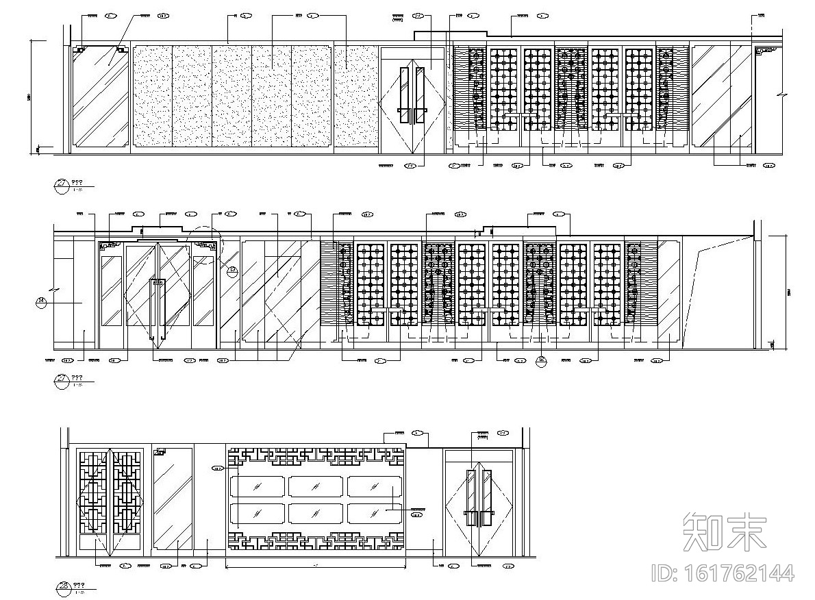 现代简约风格大型中餐厅内部装修全套施工图施工图下载【ID:161762144】