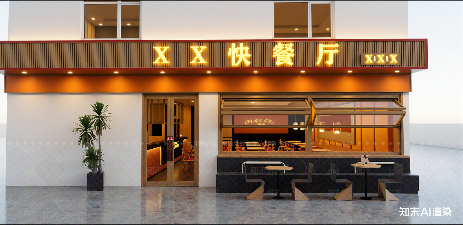 新中式快餐店SU模型下载【ID:1216057911】