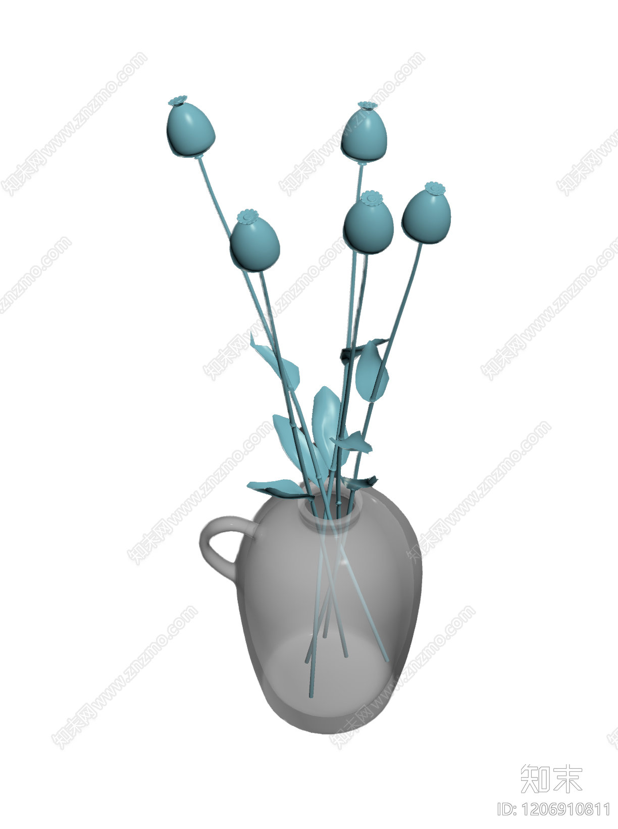 花瓶插花装饰3D模型下载【ID:1206910811】