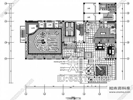 施工图三层洗浴中心装修图纸施工图下载【ID:632120089】
