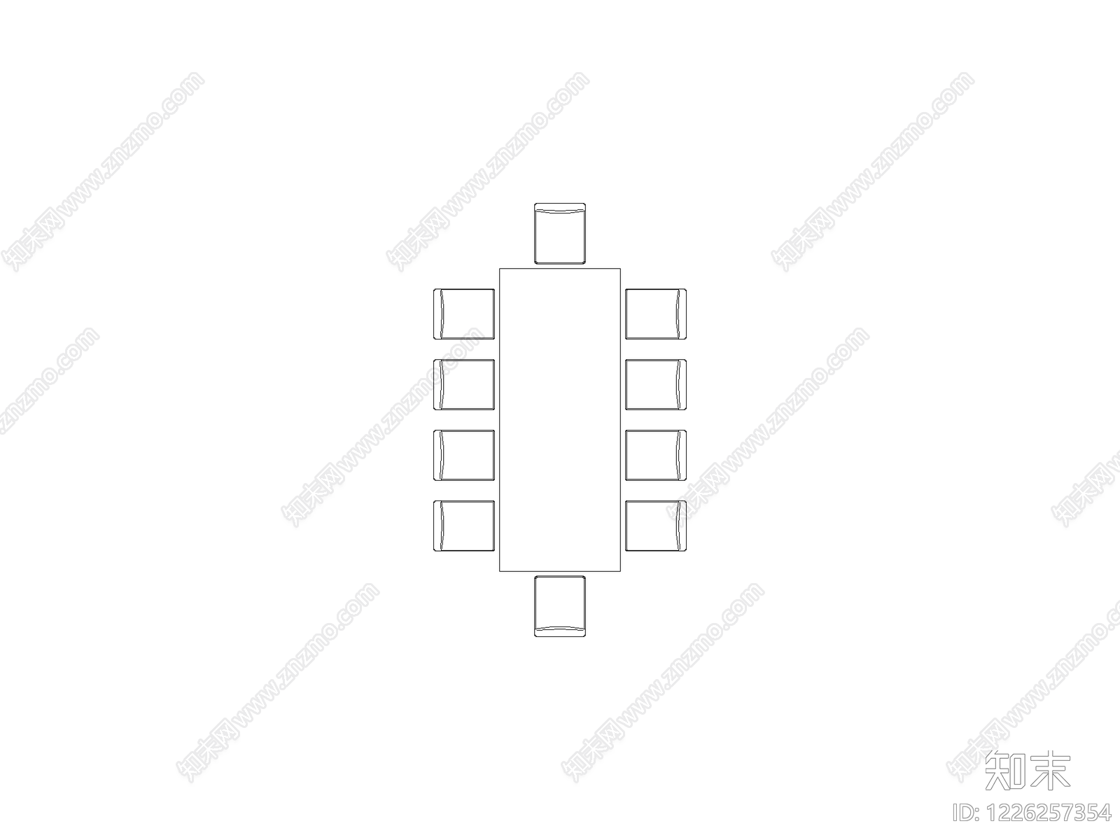 餐桌几类平立面餐桌cad施工图下载【ID:1226257354】