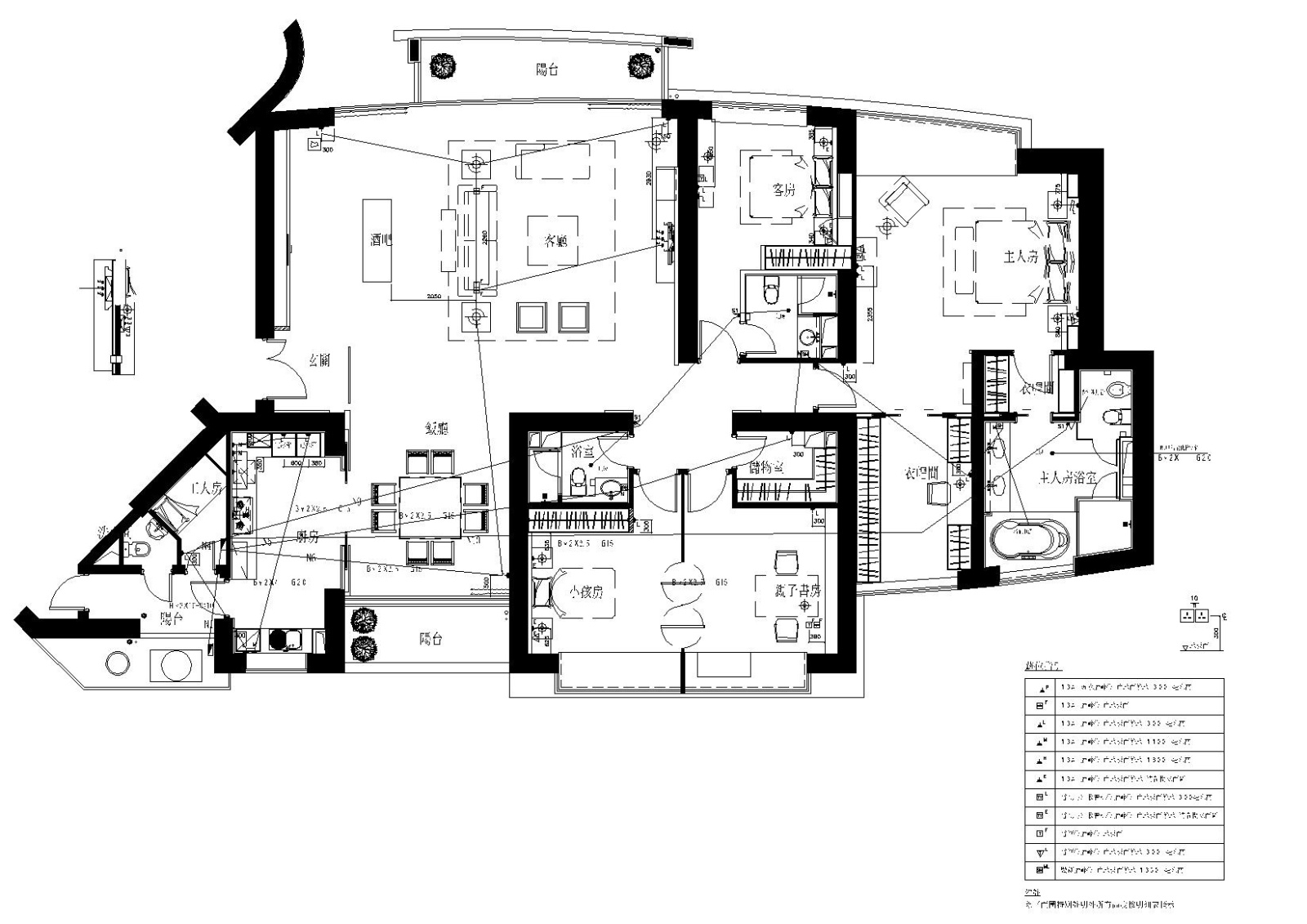 [​上海]梁志天_鹏利海景花园样板房施工图施工图下载【ID:160500120】