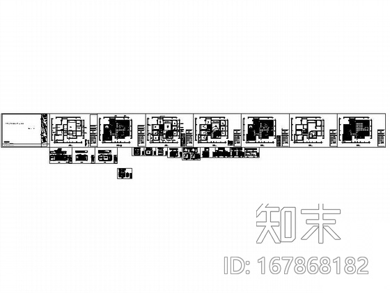 [湖南]五居室装修图施工图下载【ID:167868182】