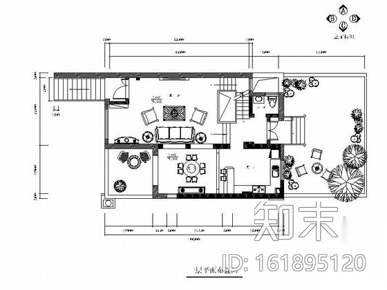 [重庆]三层双拼别墅室内装修图cad施工图下载【ID:161895120】