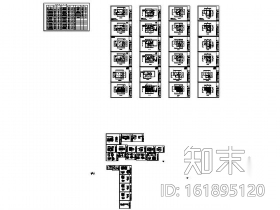 [重庆]三层双拼别墅室内装修图cad施工图下载【ID:161895120】