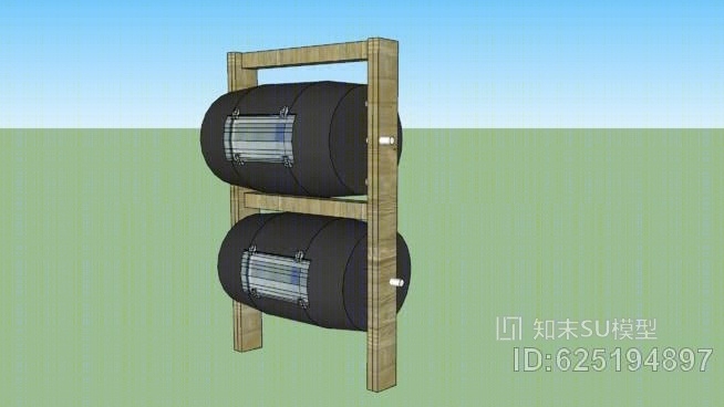 双堆肥鼓SU模型下载【ID:625194897】
