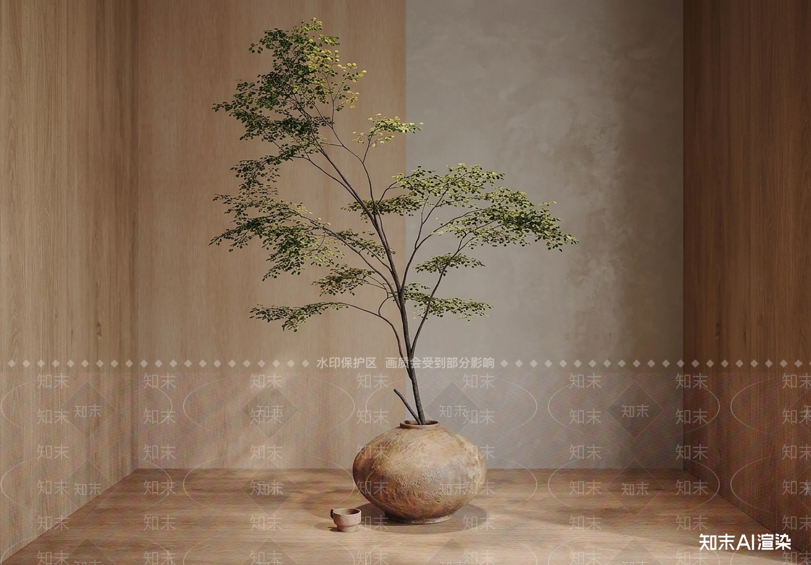 艺术绿植盆栽3D模型下载【ID:1227437872】
