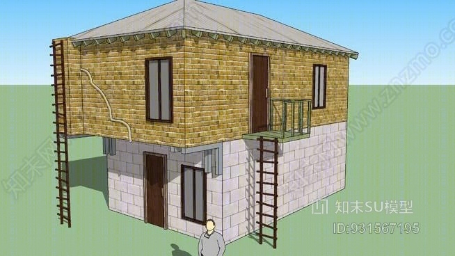 贫民窟建筑3SU模型下载【ID:931567195】