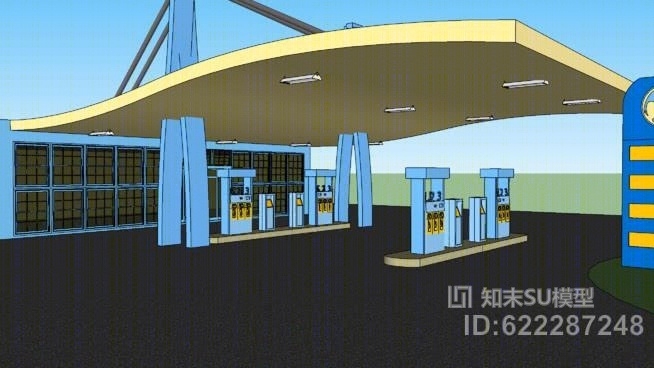NEG加油站SU模型下载【ID:622287248】