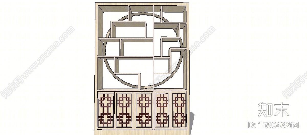 中式博古架家具博古架SU模型下载【ID:159043264】