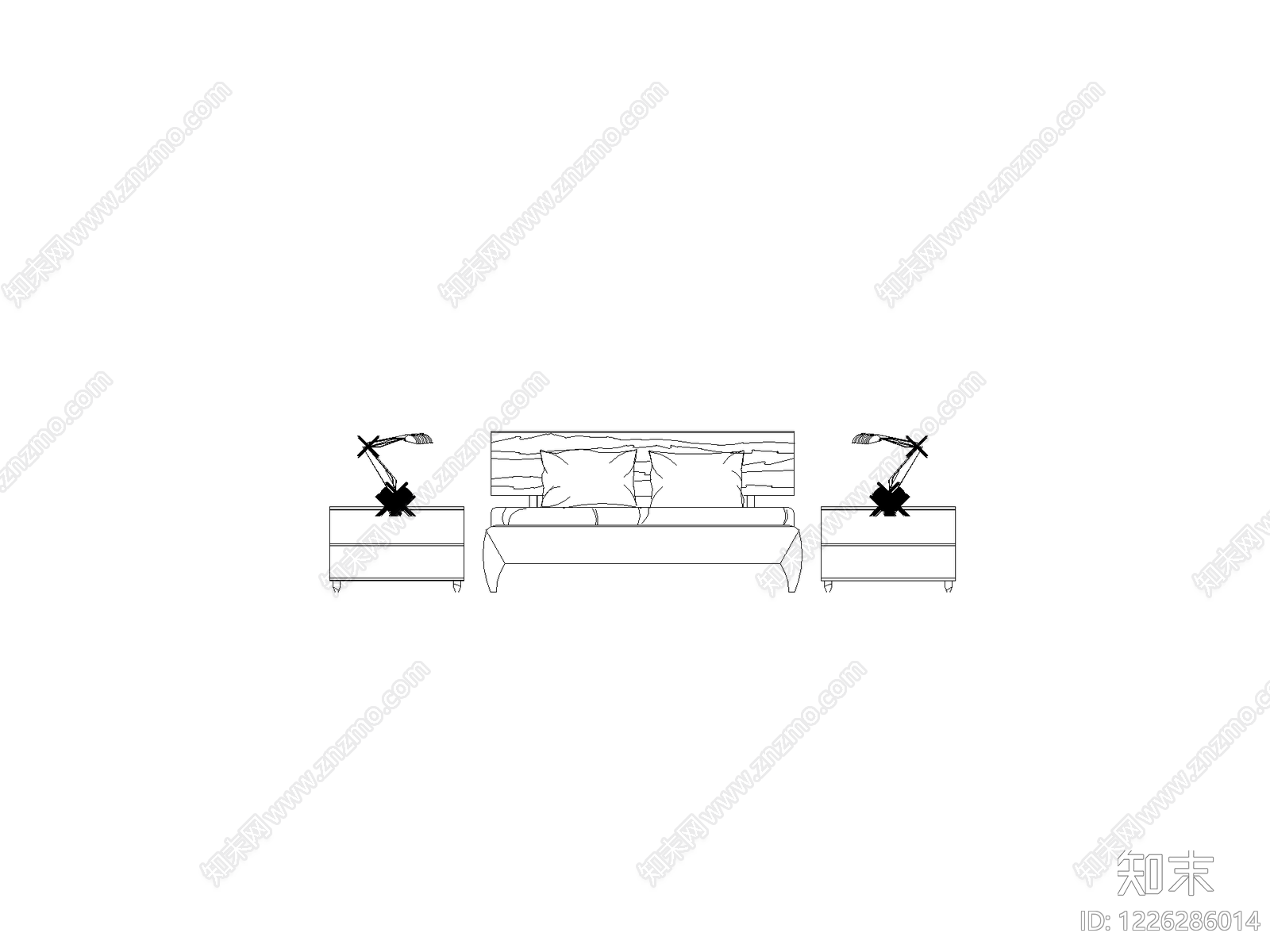 现代床CAD图纸