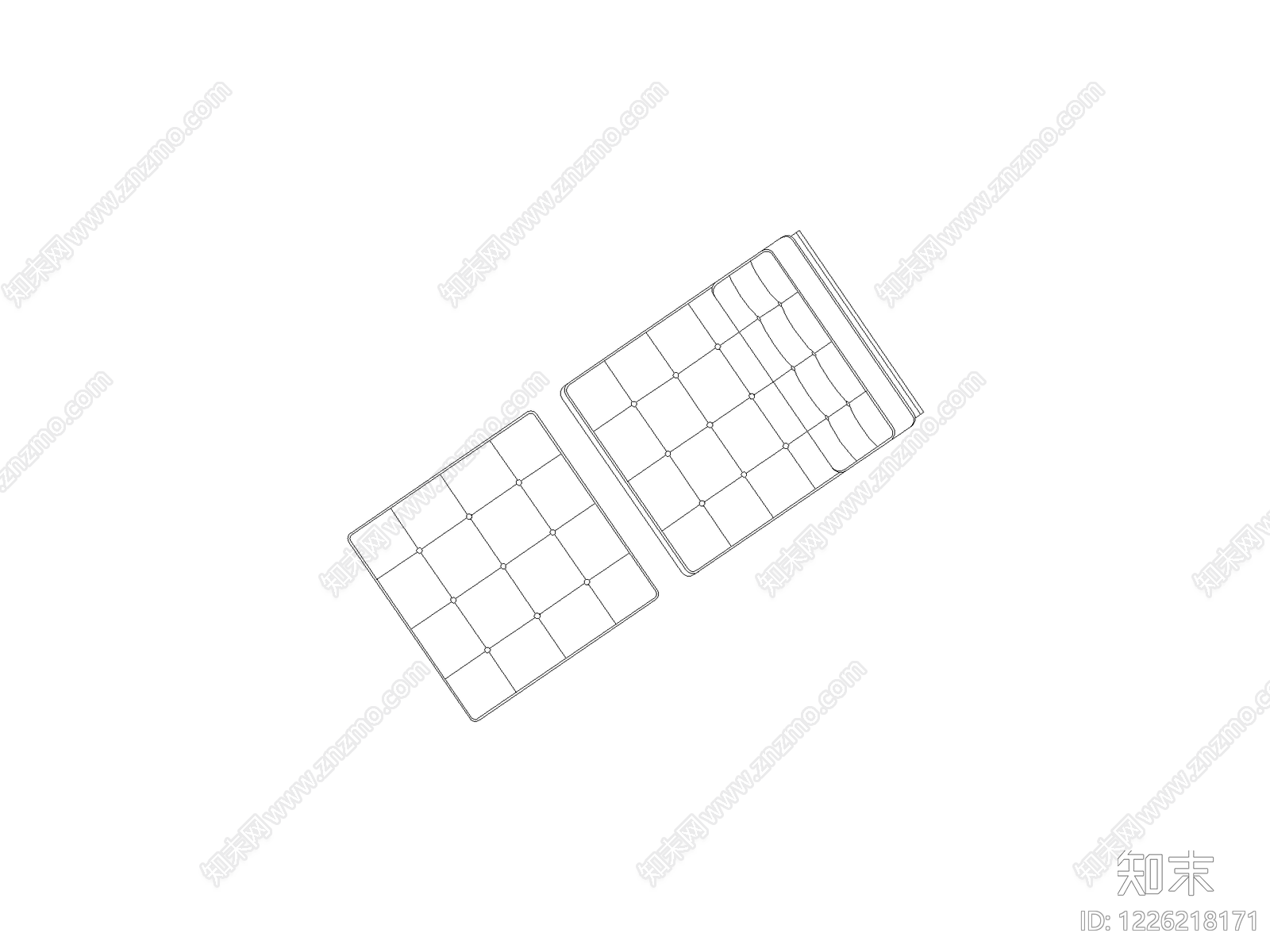 正反沙发组合cad施工图下载【ID:1226218171】