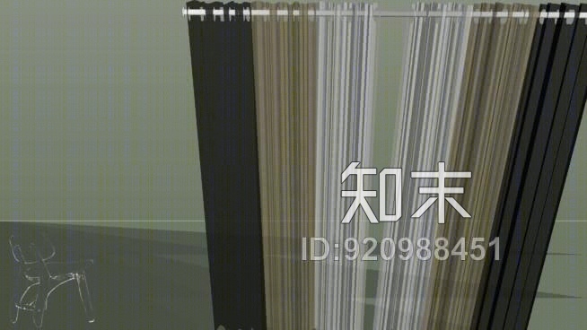 薄纱窗帘布SU模型下载【ID:920988451】