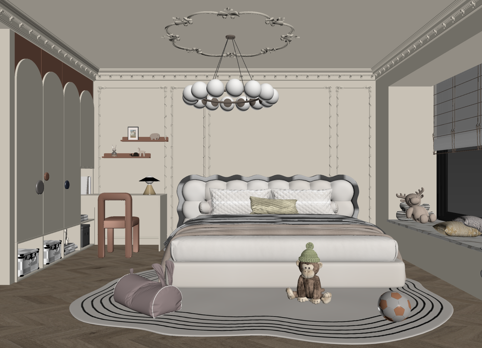 法式通用儿童房3D模型下载【ID:1215106707】