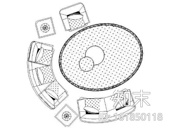 客厅沙发平面图块集cad施工图下载【ID:161850118】