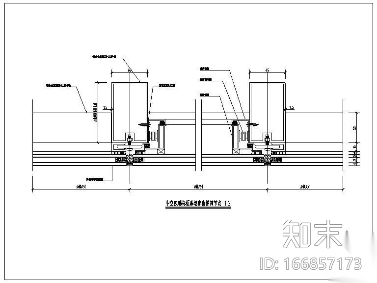 某隱框玻璃幕牆板標準節點構造詳圖施工圖下載