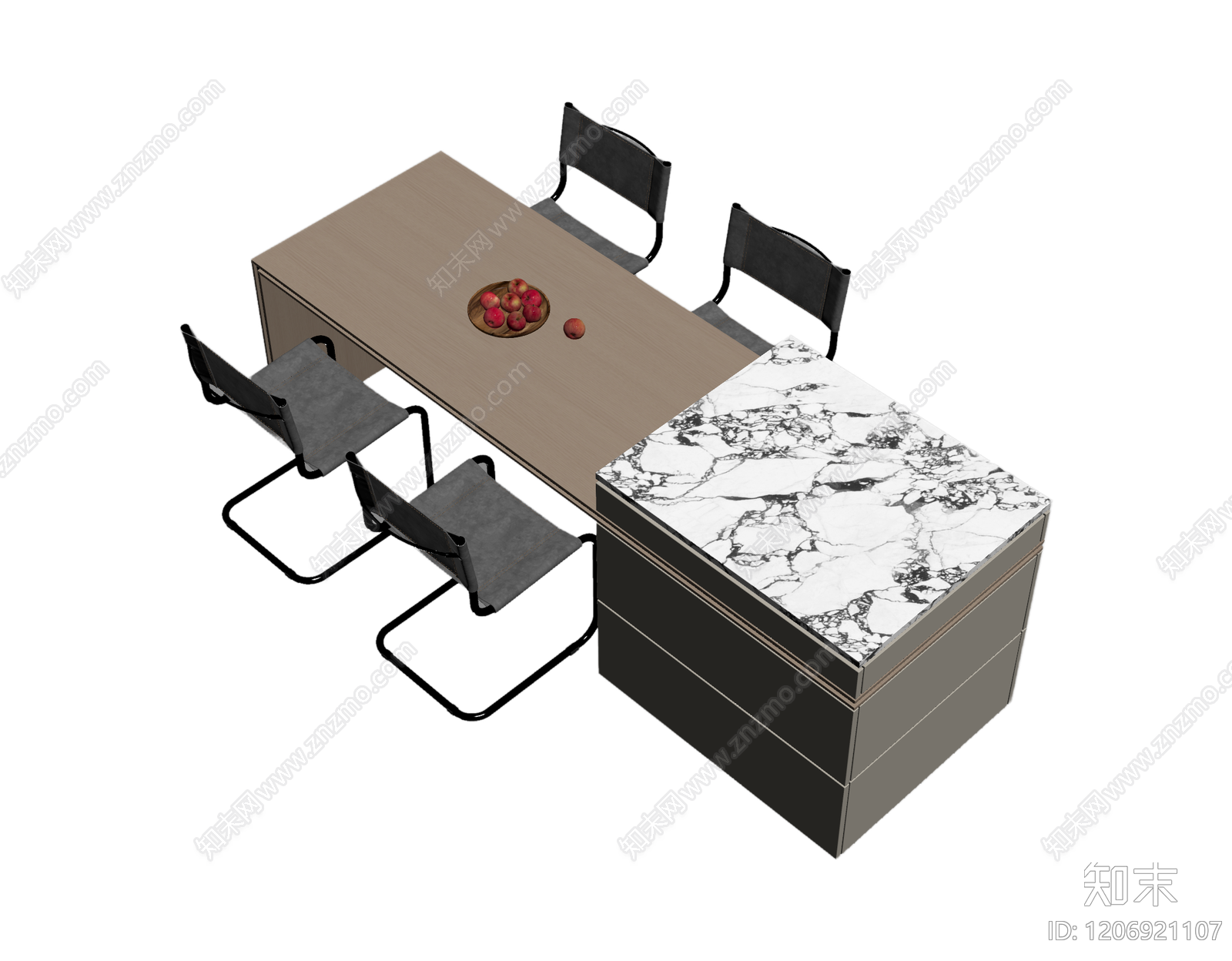 餐桌椅组合模块3D模型下载【ID:1206921107】