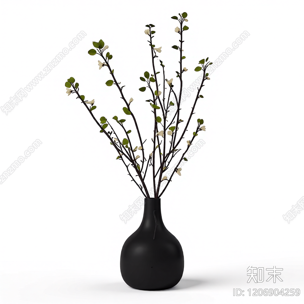花瓶插花装饰品3D模型下载【ID:1206904259】
