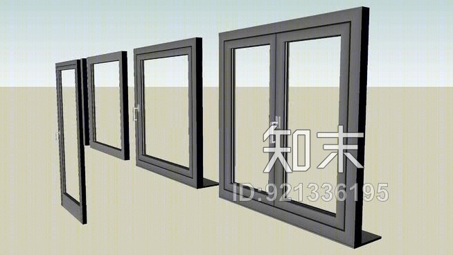 窗口设置，照片纹理（低聚）SU模型下载【ID:921336195】