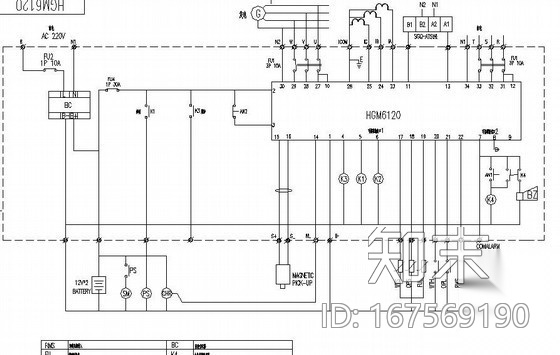 柴油发电机控制线路图cad施工图下载【ID:167569190】