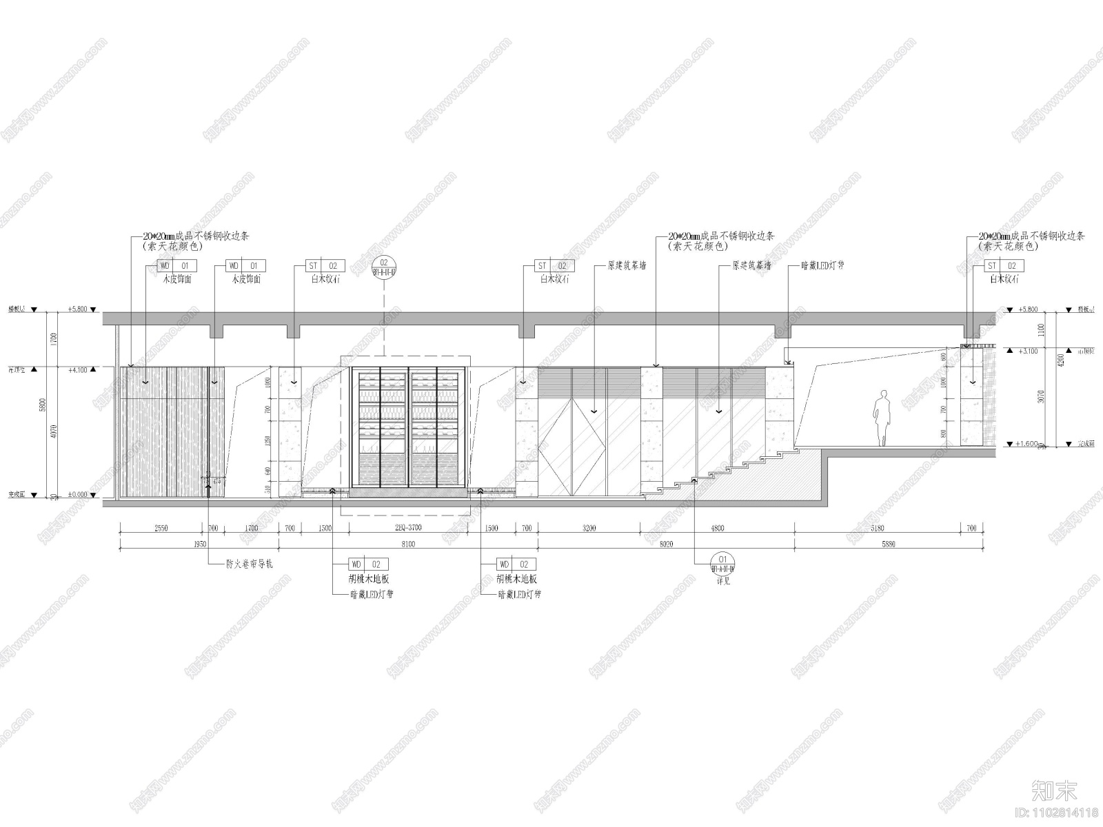 郑州壹号院商务会所室内装修设计施工图cad施工图下载【ID:1102814118】